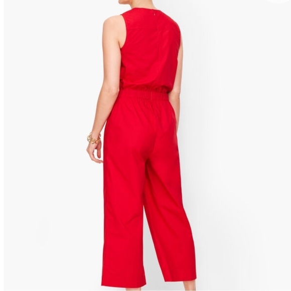 ❤️Talbots,Tie-Front Jumpsuit- Poplin in Red Apple, Excellent Condition, Size 8 - Picture 4 of 13